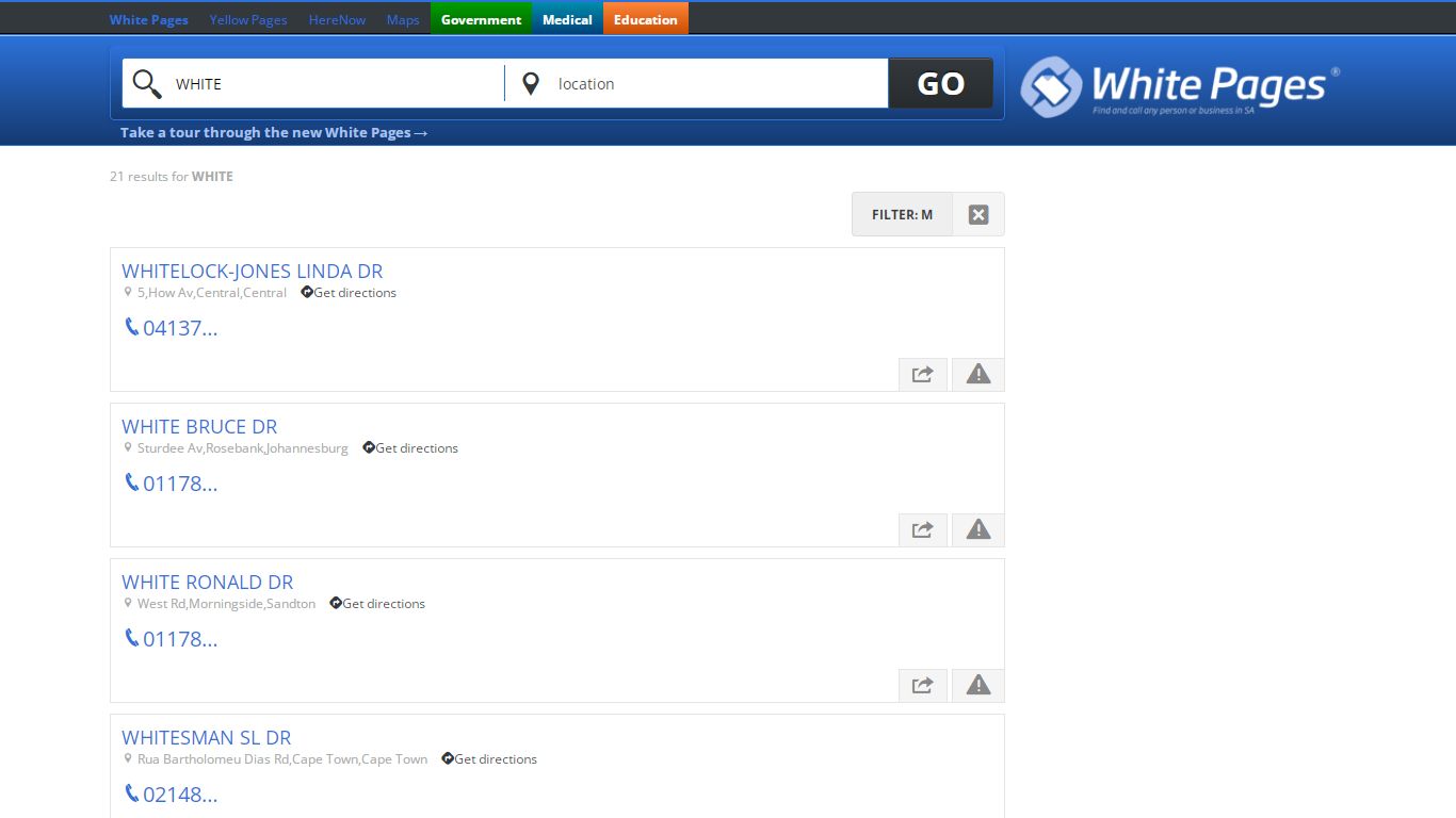 WHITE in South Africa | White Pages South Africa